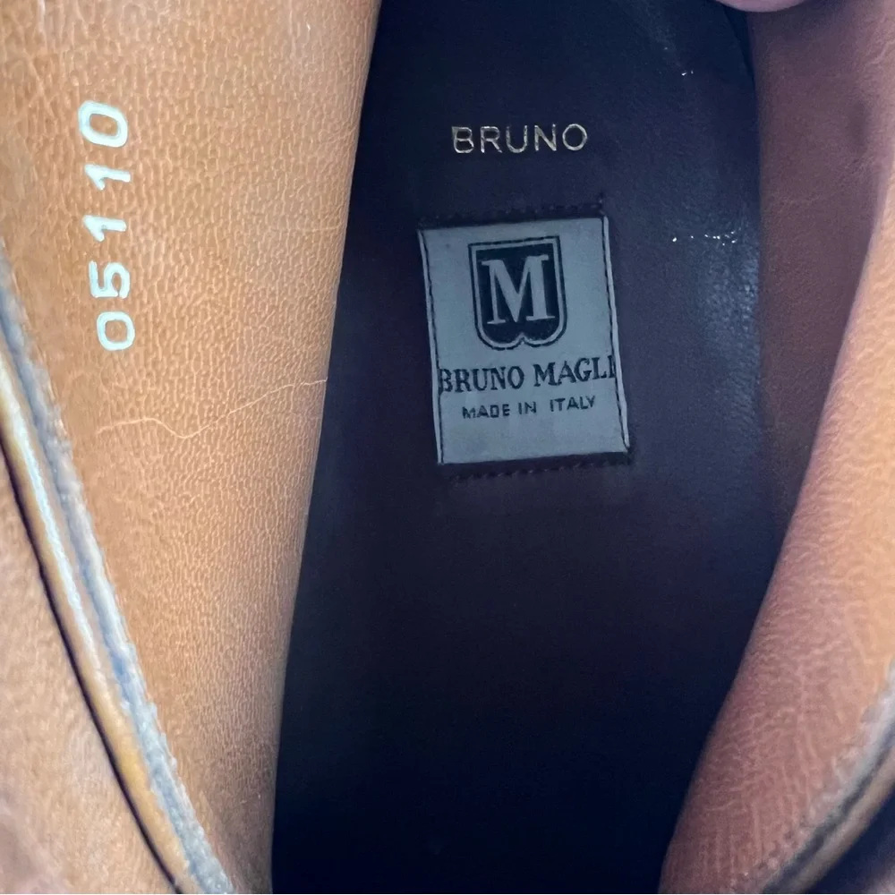 Bruno Magli Ankle Boots Men’s Size 11.5 Brown Leather Buckle Strap Almond Toe